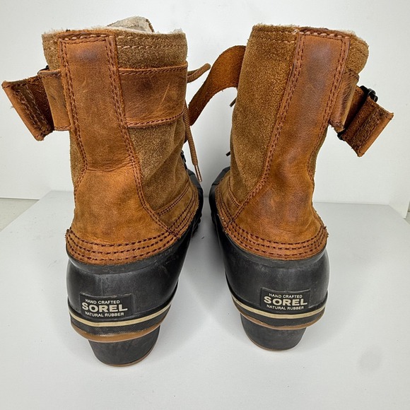 Sorel Women's 10 Waterproof Leather Suede Lace Up Winter Snow Duck Boots - Picture 6 of 9